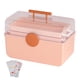 thumbnail image 1 of Contenedor de primeros auxilios portátil, contenedor de kits de emergencia, organizador transparente multiusos de gran capacidad para viajes al aire rosa, 1 of 9