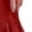 Red, variant on Miluxas Trendy Long Skirts for Women Solid Swing Tiered A-Line Elastic High Waist Dress with Pockets White