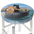 thumbnail image 3 of Naloa Two Brave Cats Are Floating On The Sea Iceberg Round Bar Stool Cushion Cover 12-14 inch, Fits Kitchen, Office, Restaurant Chairs - 14 inch, 3 of 7