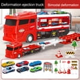 thumbnail image 4 of 1 Set Kids Truck Toy with Sound Light Guideposts Double Layers Foldable Track Alloy Mini Ejection Car Racing Inertial Drive Carrier Container Vehicle Toy Boys Birthday Gift, 4 of 7