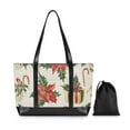 thumbnail image 7 of FORMRS Canvas Laptop Tote Bag for Women with 15.6" Computer Compartments Shoulder Handbag, Red Christmas Poinsettia, 7 of 7