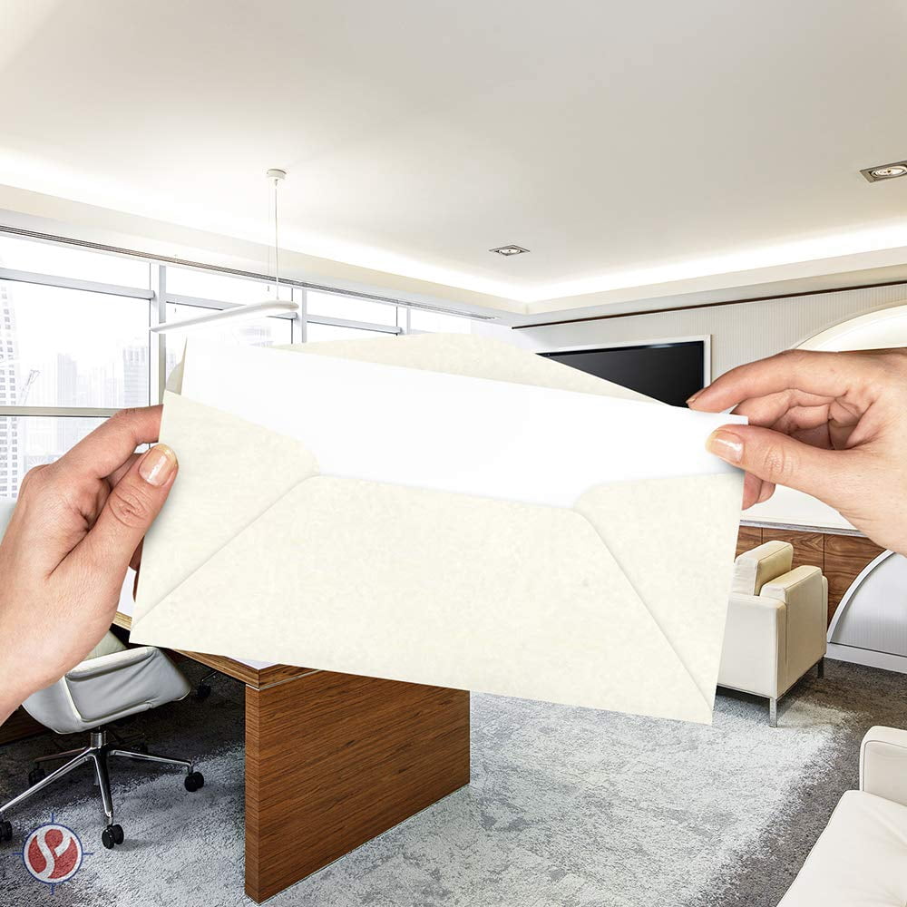 Premium Parchment #10 Business Envelopes - for Invitations, Greetings, Holiday, Office, Invoices, Letters, Mailings| 4 1/8 x 9 1/2 Inches | 500 Per Pack (New White)