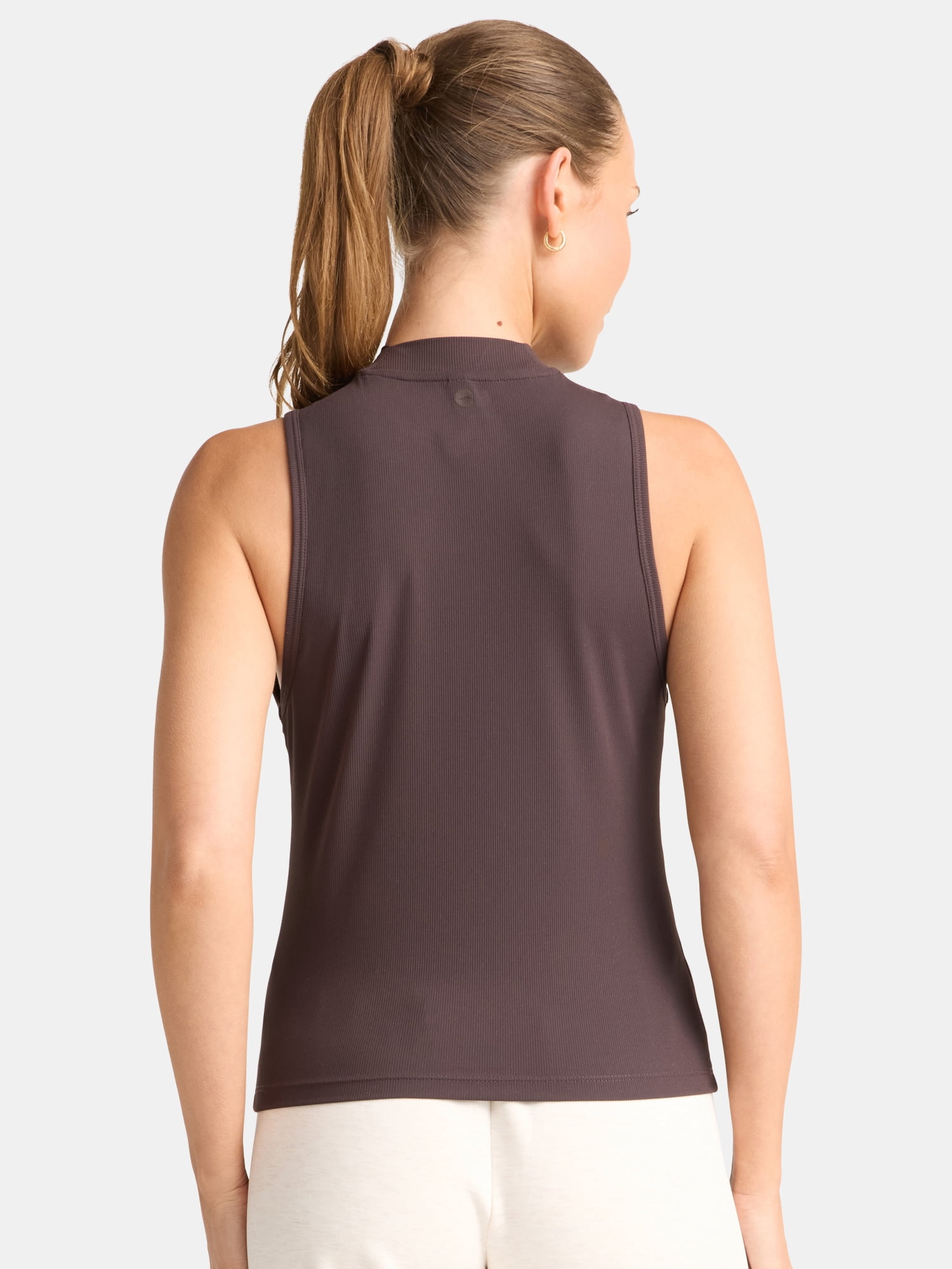 Avia Women's Ribbed Mock Neck Tank Top, Sizes XS-XXXL