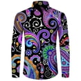 thumbnail image 5 of Camisa hawaiana con estampado de cachemira vintage para hombre, blusa de manga larga con solapa de flores, ropa informal de hip hop para hombre y mujer, ropa de fiesta cómoda para graduación, 5 of 5