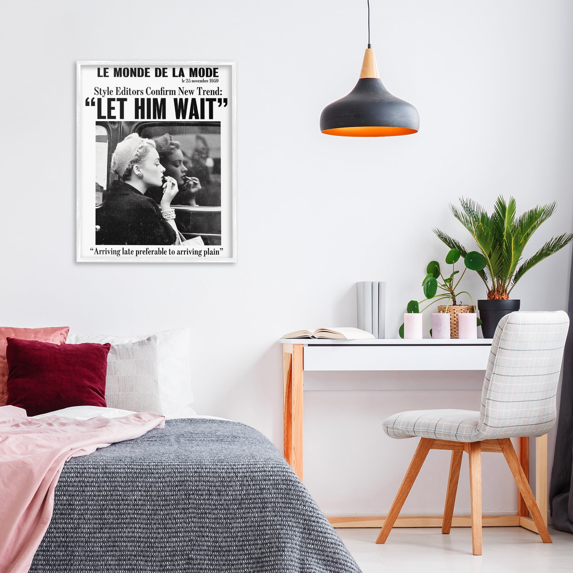 Stupell Industries Let Him Wait Advice White Framed Giclee Art, design by Annabelle Hall