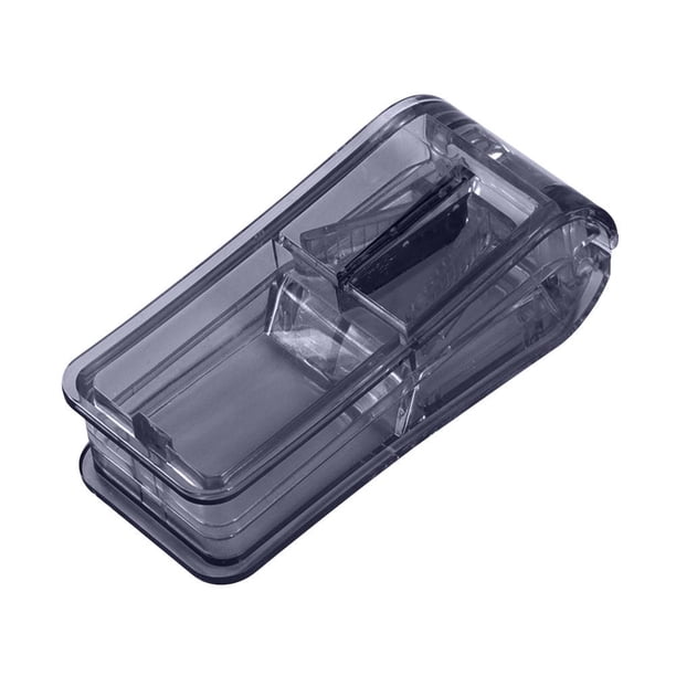 Contenedor de corte de medicina transparente portátil para viajes al aire libre (negro)
