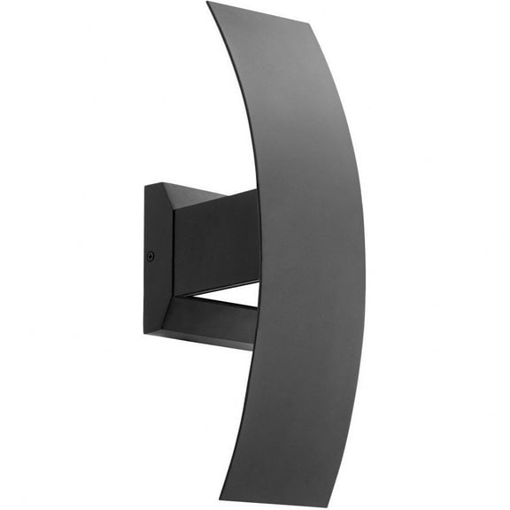 Quorum Lighting Curvo 2-Light LED Outdoor Wall Mount, Noir Finish, Wet Rated