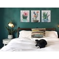 thumbnail image 3 of Arjun Cactus Wall Art Canvas Cacti Pictures Green Plants Painting, Pink Flowers Botanical Tropical Succulent Artwork Framed for Bedroom Bathroom Living Room Kitchen Home Office Decor, 12"x16"x3 Panels, 3 of 6