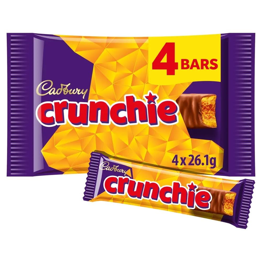 Cadbury Crunchie Milk Chocolate Bar 4pk (Pack of 5)