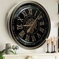 thumbnail image 3 of THE GEARS CLOCK Wall Clock with Real Moving Gears IR-LI_ 32 in Round BLACK-ANTIQUE, 3 of 15