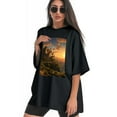 thumbnail image 3 of Plus Size Shirt for Women Black Tops for Women Short Sleeves Shirt for Women Castle (89） T Shirt Crewneck Shirt for Women XS, 3 of 5