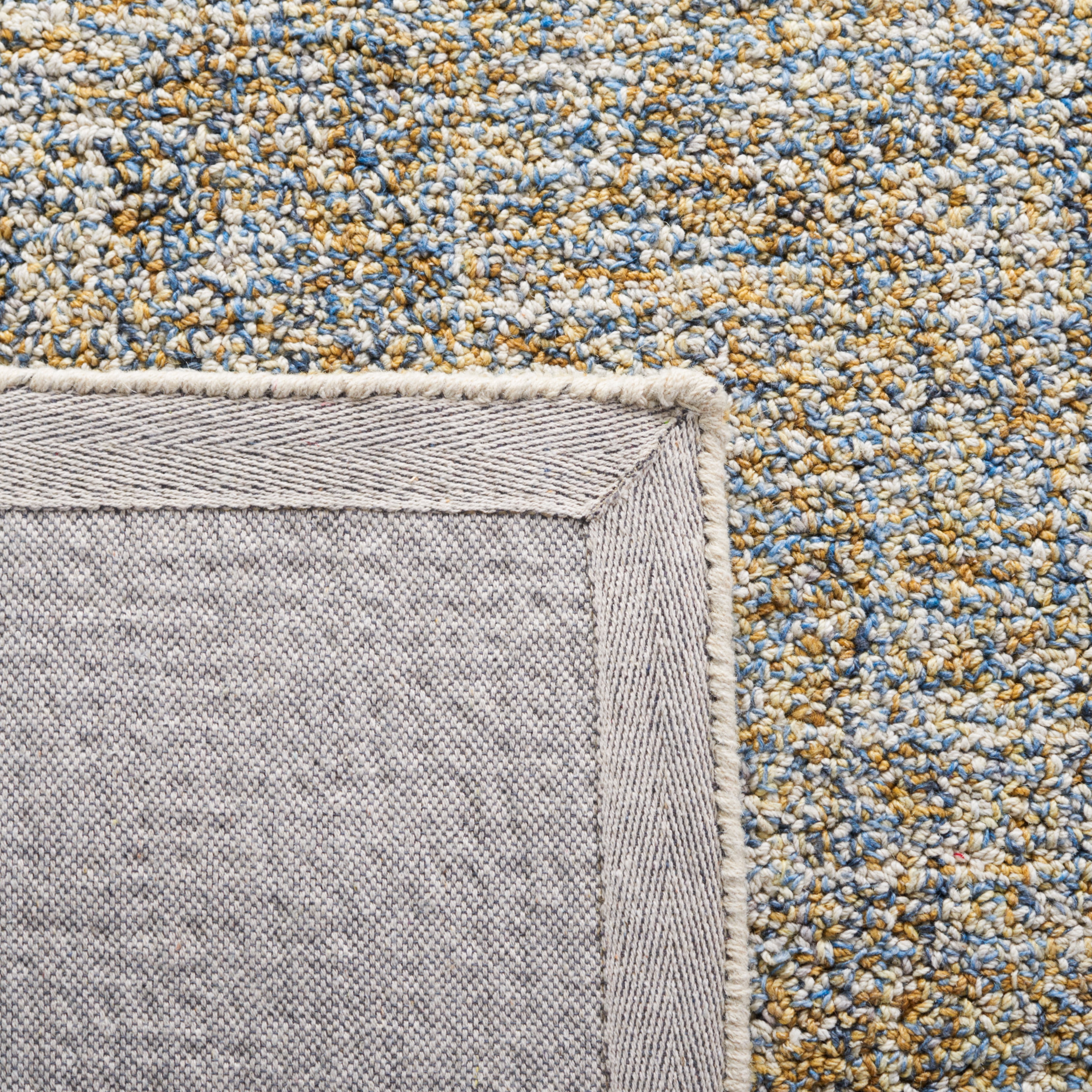 SAFAVIEH Abstract Waverly Distressed Area Rug, Blue/Gold, 6' x 6' Square