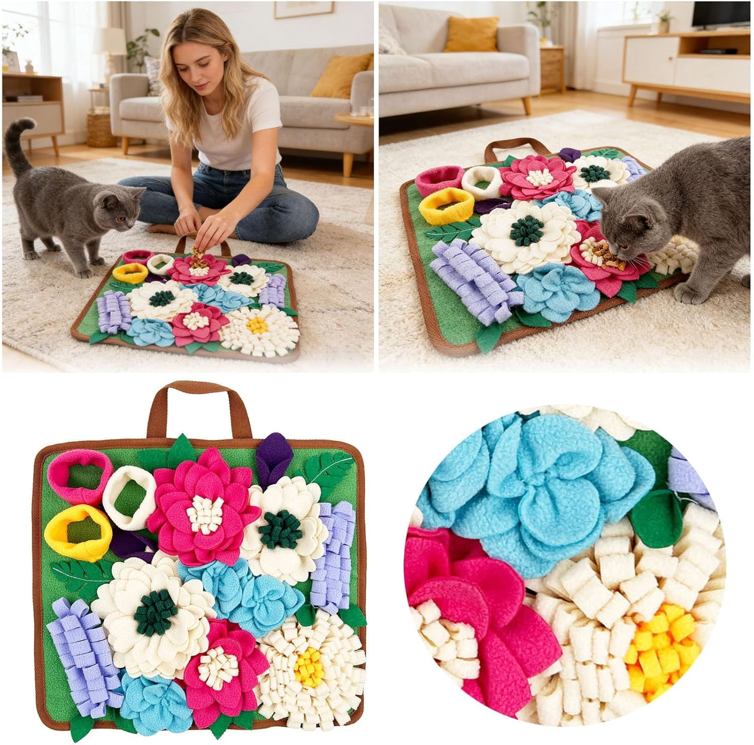 Snuffle Mat for Dogs – Interactive Feeding Puzzle Toy for Slow Eating, Portable & Machine Washable Food Mat, Mental Stimulation & Anxiety Relief for Small Dogs & Cats