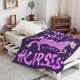thumbnail image 4 of LHSHID Horse Blanket Just A Girl Who Loves Horses Lightweight Comfy Throws Thicken Throws Soft Flannel Blankets for Couch Chair Travel Gifts for Girls Women x 40x50in, 4 of 7