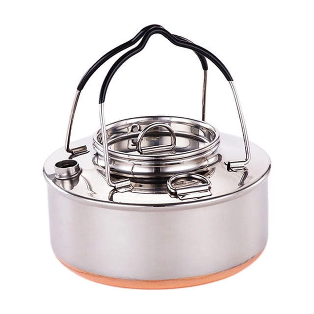 Hervidor de Agua para Acampar, Hervidor de Té para Acampar, Cocina, Hervidor de Agua Duradero para Exteriores, Tetera para Picnics, Patio, Barbacoa, P 0.9L