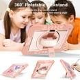 thumbnail image 5 of Case for iPad 10.2 (9th/8th/7th Generation, 2021/2020/2019 Release), Kids Friendly Heavy Duty Rugged Shockproof Adjustable Kickstand Full Protective Tablet Cover with Hand/Shoulder Strap, Rose Gold, 5 of 8