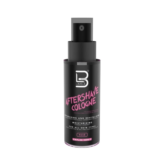 Colonia en aerosol para después del afeitado L3 Nivel 3 - Suaviza la piel - Refresca y alivia el rostro y la piel - Fórmula hidratante para después del afeitado Nivel 3 (Rosa - Pequeña)