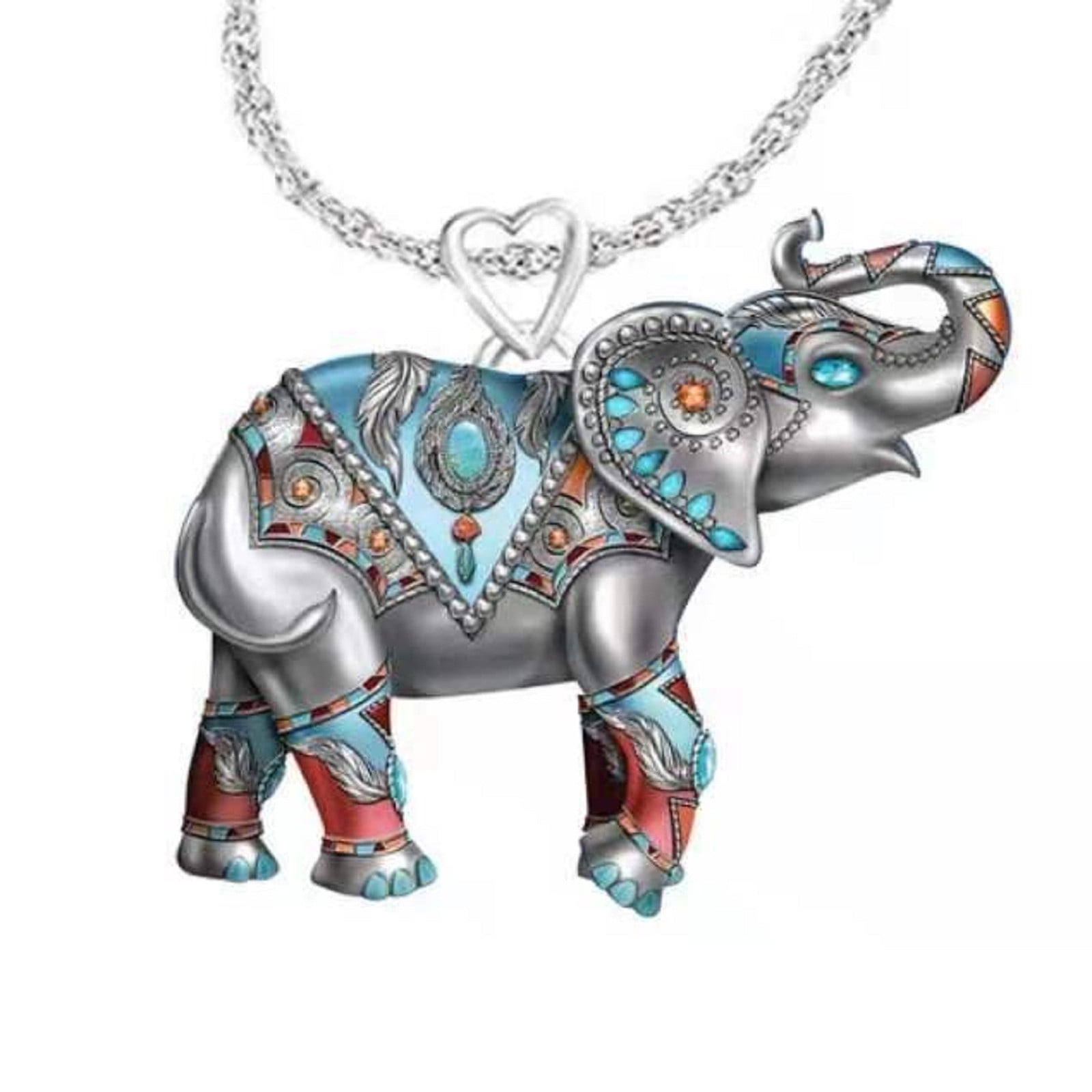 Elephant Necklace Paua Abalone Shell Pendant Silver Fashion Jewellery