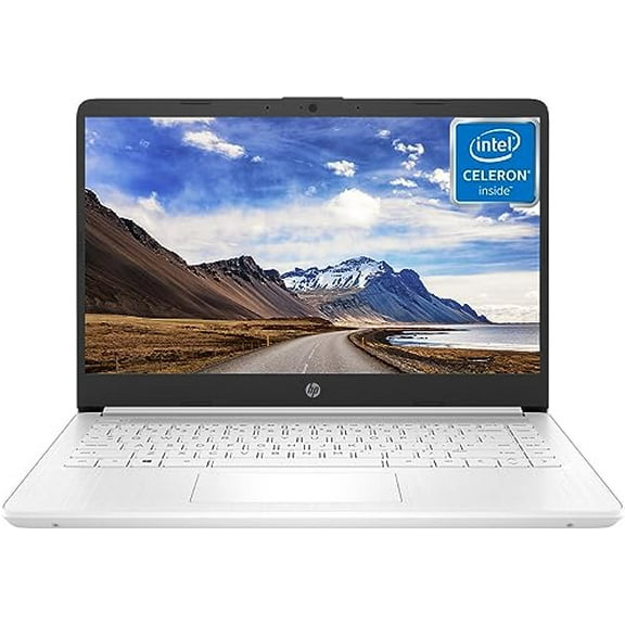 HP 14 inch Student Laptop, Intel Quad-Core Processor, 16GB RAM, 192GB Storage(64GB eMMC 128GB Micro SD), Ultra Light, Windows 11 Home in S Mode, Long Battery, UHD Graphics, White