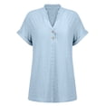 thumbnail image 3 of JWSVBF Short Sleeve Tops for Women V Neck Women's Blouses 2026 Springs Summer Fashion Clothing Breathable Soft Womens Clothes Light Blue, 3 of 9
