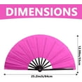 thumbnail image 2 of Large Folding Hand Fans: 2 Pack Premium Fabrics Folding Handheld Fan, Rave Fan with Thickened Plastic Frame, for Men and Women Performance, Dance, Decorations, Festival, Gift (Rose Red), 2 of 7