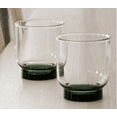 thumbnail image 4 of Elle Decor Set of 4 Water Drinking Glasses, 12 Oz Whiskey Tumblers, Clear with Green Base, 4 of 6