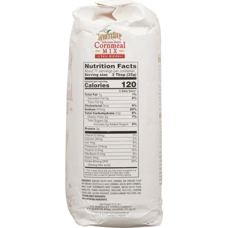 White Lily Quick Baking Self-Rising Enriched White Cornmeal Flour Mix, 5 lb  Bag - Walmart.com