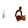 thumbnail image 1 of Estatua De Resina De Pingüino Pensador Abstracto, Adorno Decorativo Coleccionable, Figura Artesanal Para Inauguración De Casa, Oficina, Bar, Dormitorio O Boda., 1 of 8