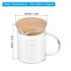 thumbnail image 2 of Taza medidora de vidrio de 250 ml Uxcell, vidrio borosilicato 3.3 con escala impresa y tapa de madera, 2 of 7