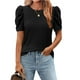 thumbnail image 1 of Blusa tipo túnica Zeagoo para mujer, manga corta, color negro, talla S, 1 of 5