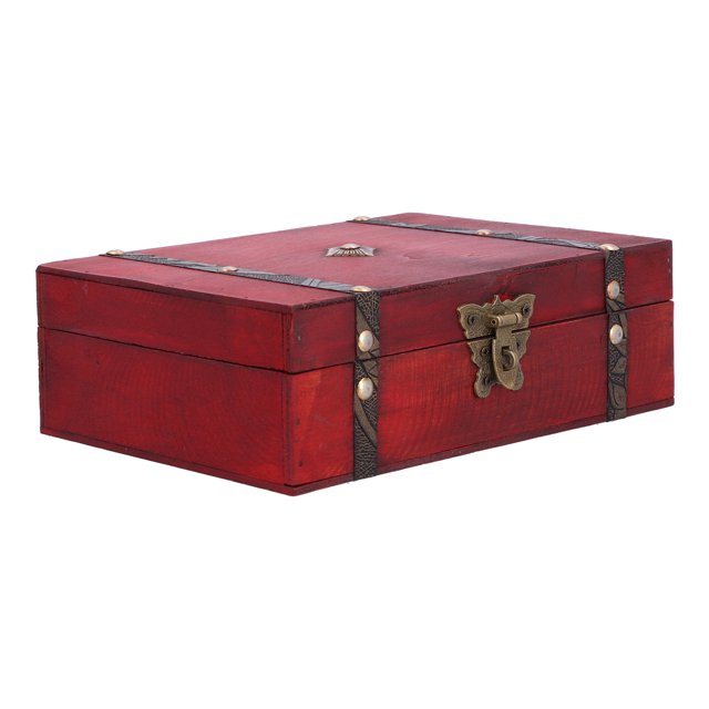 Caja de almacenamiento de madera vintage joyero antiguo retro con cerradura cofre de almacenamiento decorativo organizador de caja de regalo para regalo joyas objetos ANGGREK Otros