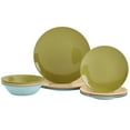thumbnail image 5 of Tabletops Gallery 12 Piece Blue Green Coral Melamine Dinnerware Set Plates Bowls for Indoor/Outdoor Use, Service for 4, Enchanted, 5 of 13