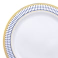 thumbnail image 2 of Smarty 10.25" White Blue Gold Chords Disposable Plastic Dinner Plates 120ct, 2 of 9