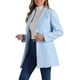 thumbnail image 4 of Abrigo elegante de trabajo con cuello de solapa y botones para mujer, abrigo de trinchera de invierno, talla M, azul claro, 4 of 6