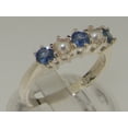 thumbnail image 2 of LBG British Made 10k White Gold Natural Sapphire & Cultured Pearl Womens Promise Ring - 33 size options - Size 4.5, 2 of 8