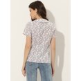 thumbnail image 4 of INSPIRE CHIC Blusa con estampado floral retro con cuello Peter Pan para mujer Rosa L, 4 of 5
