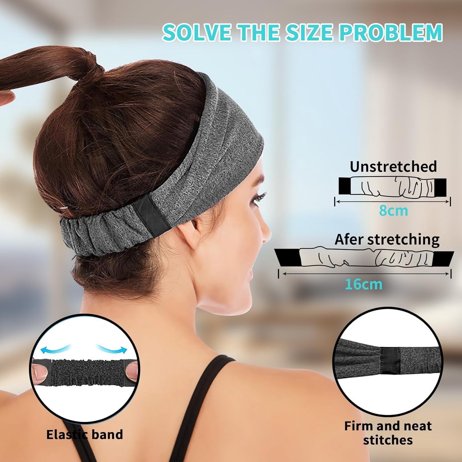 DIMEN Sleep Headband Headphones Bluetooth with Mic - HD Sound for Side Sleepers, Yoga & Sports