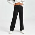 thumbnail image 5 of ClodeEU Women's High Waist Straight Leg Pants, Solid Color Casual Pant for Daily Streetwear ,Women's Plus S, 5 of 7