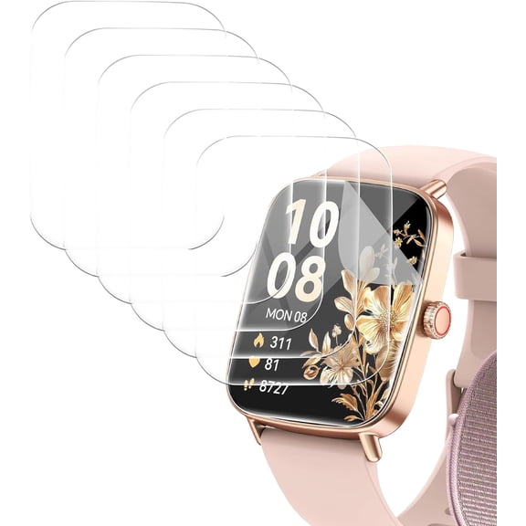 [6 Pack] for IDW28 1.85 Inch Smart Watches Screen Protector Easy Tear, Flexible TPU Film Compatible with aeac IDW28/Tensky IDW28 Smartwatch,Anti-Scratch Ultra-Thin