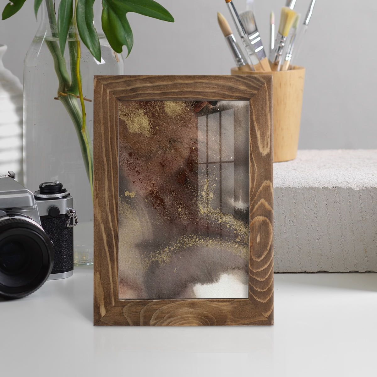 Mountain Seasons IV - Framed Print w/glass - Walnut