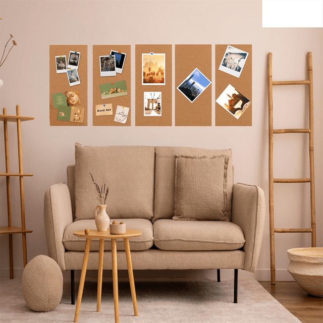 Tableau de Bord, Petit Tableau Rectangulaire pour Mur, Tableau de Liège Auto-Adhésif pour Bureau, École et Maison