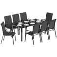 thumbnail image 1 of Outsunny 9PCS Patio Dining Set Patio Table and Stackable Chairs, Black, 1 of 10