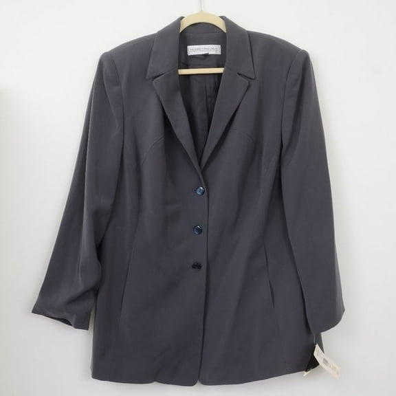 Valerie Stevens II Career Options Plus Size 16W Grey Blazer