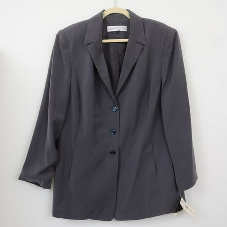 Valerie Stevens II Career Options Plus Size 16W Grey Blazer