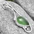 thumbnail image 2 of Natural Nephrite Jade - Canada 925 Sterling Silver Pendant Jewelry P-1682 SDP129228, 2 of 5