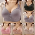 thumbnail image 4 of Cmfcve Women's Plus Size Bra Comfortable High Elasticity Lace Underwear Breathable Wireless Gathering Bra, 4 of 5