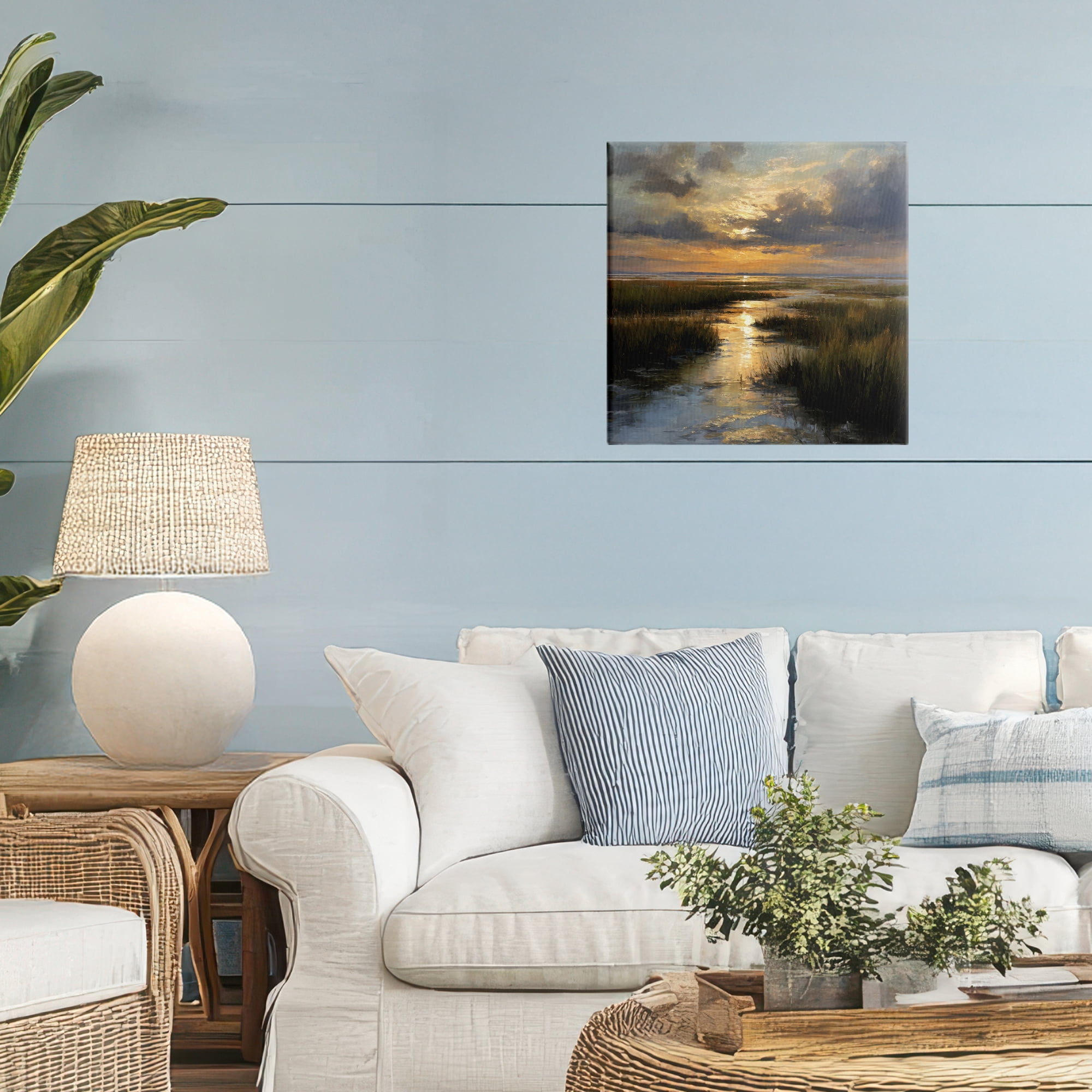 Stupell Industries Sunset Over Marshland Canvas Wall Art, design by Petal Prints Design