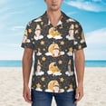 thumbnail image 4 of Lsque Cute Bee Gnome pattern Hawaiian Shirt for Men, Unisex Summer Beach Casual Short Sleeve Button Down Shirts-X-Large, 4 of 9