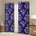 thumbnail image 2 of Manfei Victorian Flower Blackout Curtains Set of 2 (52x84 Each),Vintage Damask Floral Window Curtains,Purple White Curtains and Drapes For Men Women,,Lightweight Room Decorative, 2 of 6