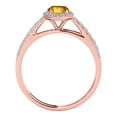 thumbnail image 2 of Mauli Jewels Engagement Rings for Women 1.75 Carat Diamond And Oval Shaped Citrine Ring Shared-Prong-Setting 10K Rose Gold, 2 of 6
